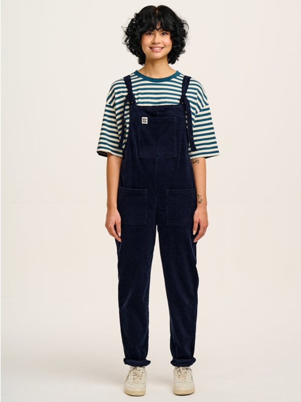 Lucy and Yak Original Corduroy Dungarees 12 Long Sailor Blue overalls organic